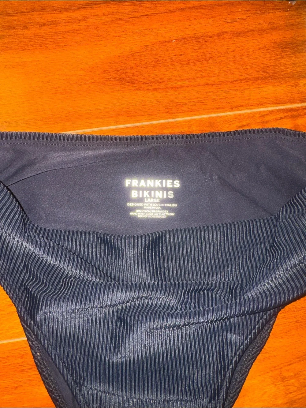 Frankie's Bikinis Navy Ribbed Bikini Bottom